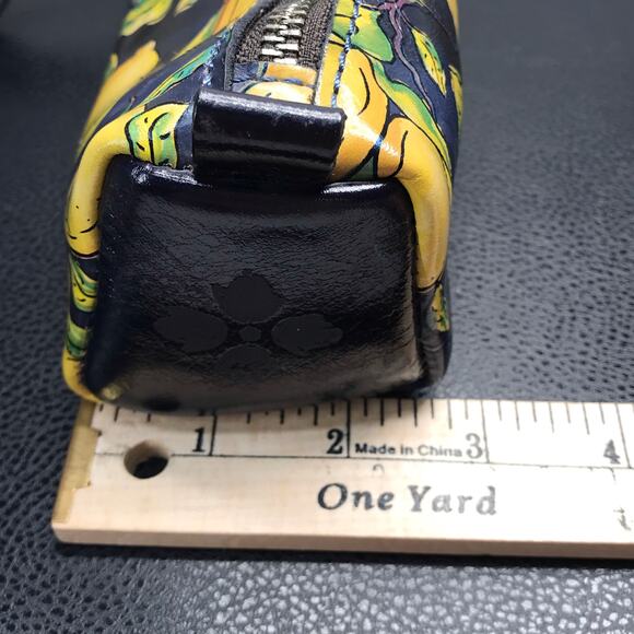 Patricia Nash Studded Wristlet Clutch Barrel Tube Cylinder Positano Limon Print